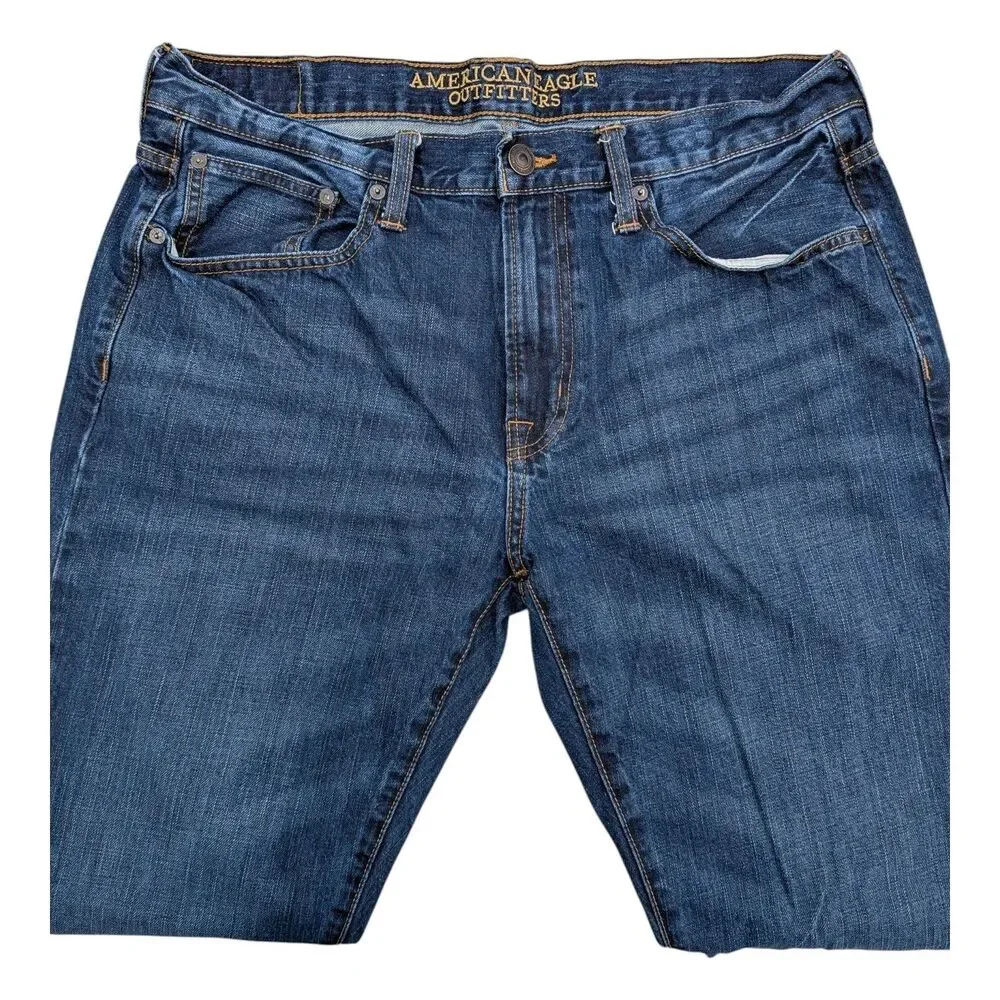 American Eagle Original Straight Airflex+ Jeans Men's 32x36 Denim StreetWear
